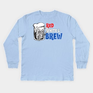 Red White and Brew (USA) Kids Long Sleeve T-Shirt